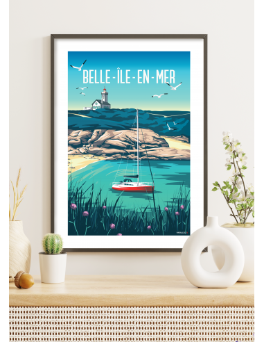 Affiche "Belle-Île-en-Mer (Phare des Poulains)" Fin de série