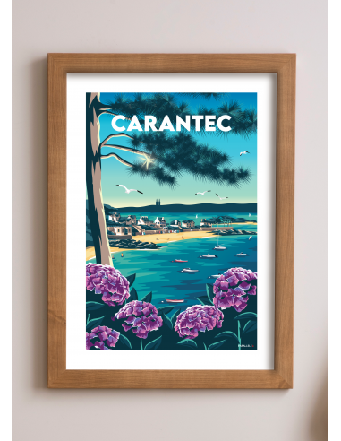 Affiche "Carantec - Plage de la Grève Blanche" de l' environnement