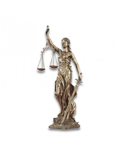 Statue de la Justice  Thémis effet bronze 27 cm en stock