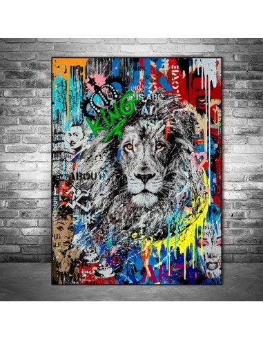 Toile - Lion Graffiti Street Art de technologie