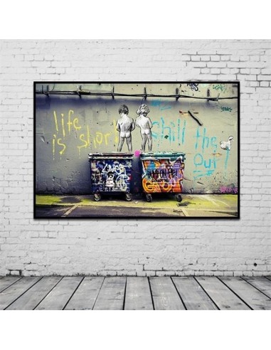 Toile - Banksy Graffiti Street Pop Art Life Is Short Chill The Duck Out Pour