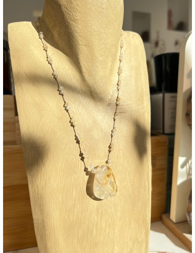 Collier Citrine pierres semi précieuses ou a consommer sur place