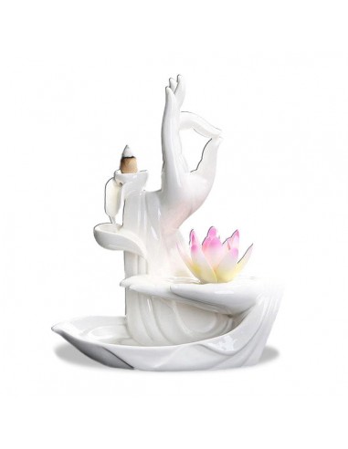 Porte-Encens Fleur de Lotus et Main Bouddha en ligne des produits 